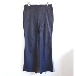 LOFT Julie Mid Rise Wide Leg Dark Blue Pant - size 8, VGUC! Career Basic Pockets